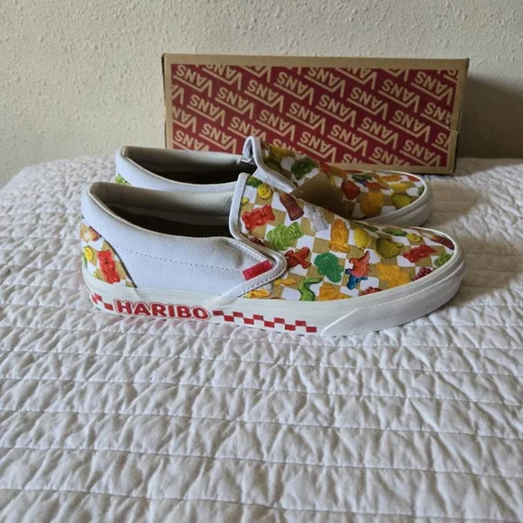 Vans Haribo Gummies Men 10 Classic Slip On Checkerboard Multicolor 062024 Rare - Picture 2 of 7